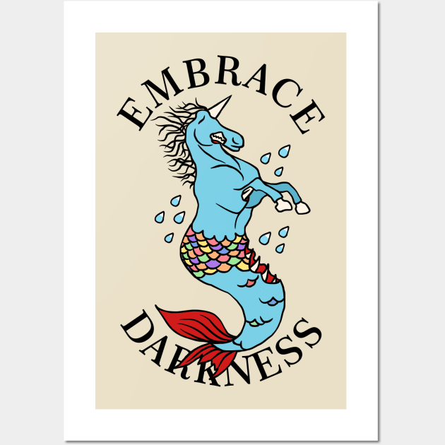 Embrace Darkness Undead Unicorn Abomination Wall Art by sadpanda